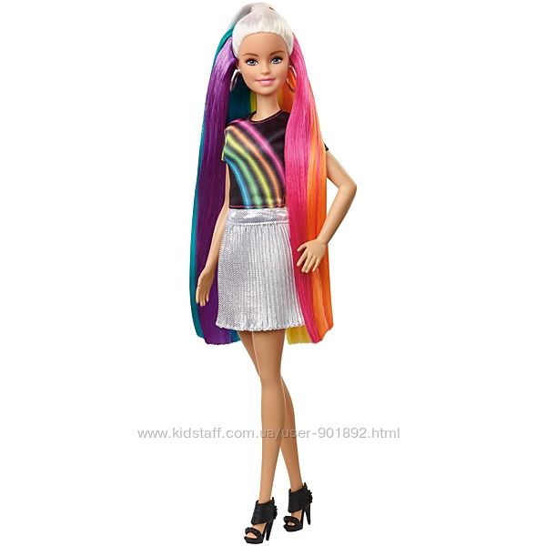 Яркая кукла Барби Радужное сияние волос Barbie Rainbow Sparkle Hair Doll