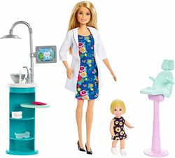 Кукла Барби я могу быть стоматологом дантистом Barbie Careers Dentist Blond