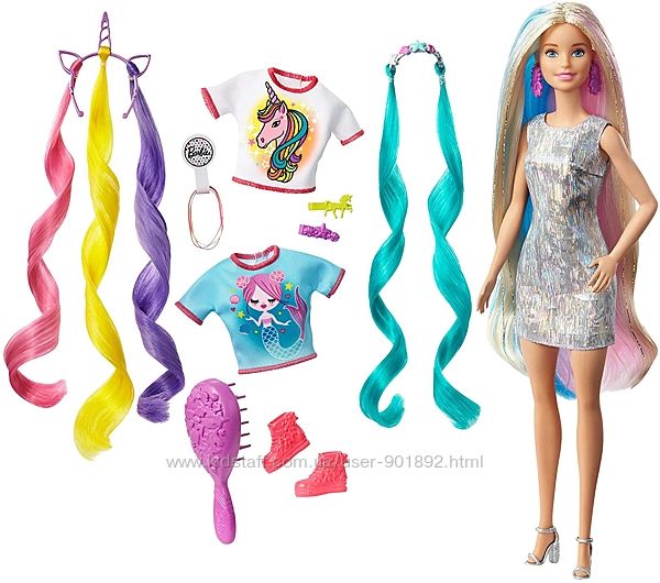 Кукла Барби фантастические волосы Barbie Fantasy Hair Doll Blonde единорог