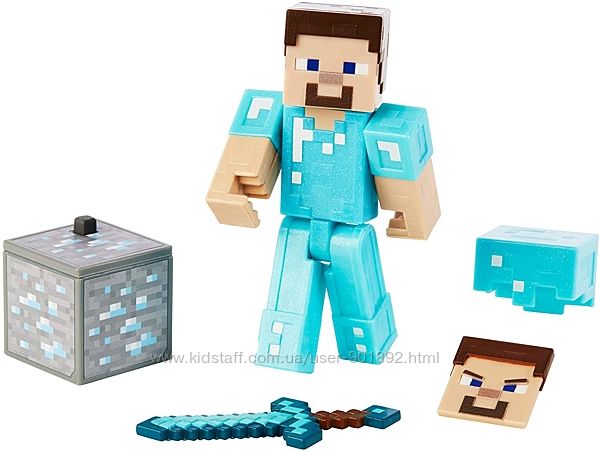 фигурка Стив в алмазной броне Майнкрафт Minecraft Steve in Diamond Armor