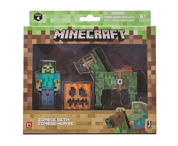 Зомби и лошадь Майнкрафт Minecraft Zombie with Zombie Horse Action Figure