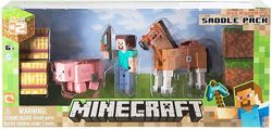 набор Стив с конем свинкой майнкрафт Minecraft Steve Chestnut Horse Pig