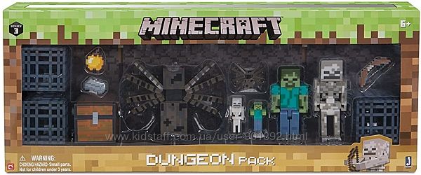 набор майнкрафт спавнер Minecraft Dungeon Pack with Zombie Skeleton Spider