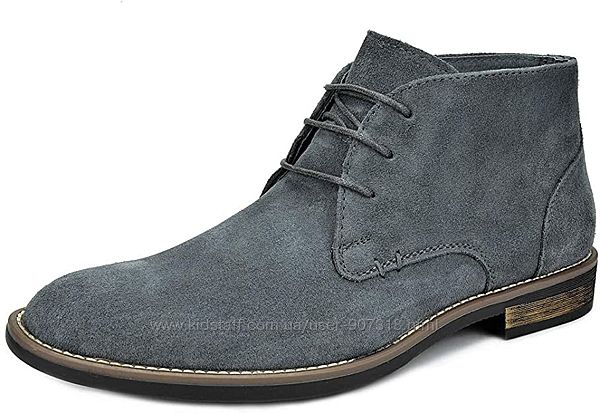 Bruno Marc Men´s URBAN-01 Grey Suede Leather Lace Up Oxfords Desert B