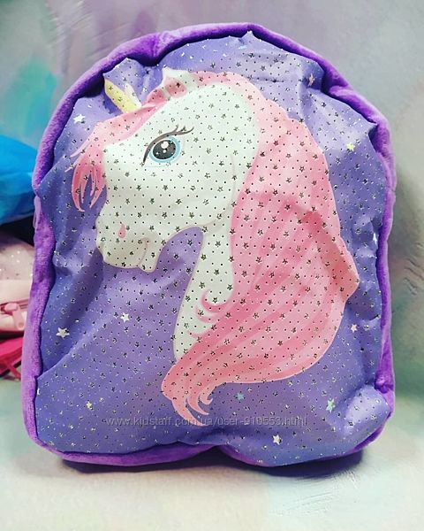 Мягкий плюшевый дошкольный детский рюкзак Единорог для девочки