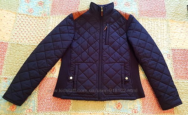 Стеганая куртка с кожаными вставками Ralph Lauren, M-L, оригинал