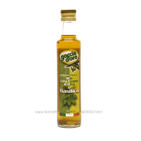 Оливковое масло Extra Vergine с базиликом Goccia d&acuteoro 250мл Италия