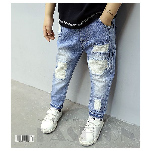 Крутые джинсы рванки с потертостями  