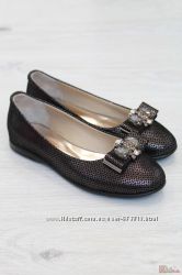 Туфлі для дівчинки оригінального забарвлення з бронзовим відливом Kemal Pafi