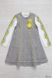 Сукня 2-ка із сірої тканини в ялиночку Yellow Umbrella Bulicca
