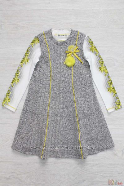 Сукня 2-ка із сірої тканини в ялиночку Yellow Umbrella Bulicca