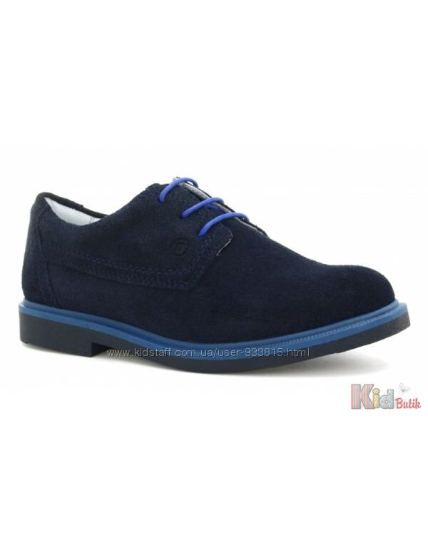 Туфлі синього кольору на шнурках для хлопчика Bartek