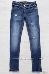 Джинси з потертостями та металевими колечками A-yugi Jeans