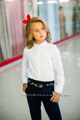 Блуза шкільна з перлинами для дівчинки Remix fashion