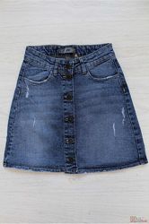 Спідниця джинсова синя на ґудзиках A-yugi Jeans