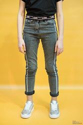 Джинси сірого кольору з лампасами A-yugi Jeans