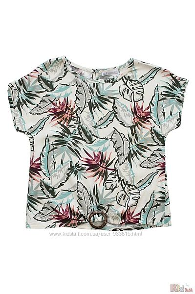 Блузка з рослинним принтом для дівчинки NK Unsea
