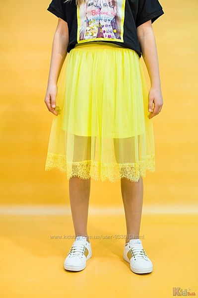 Спідниця жовтого кольору з евросітки для дівчинки Marions