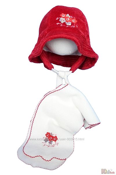 Комплект шапка  шарф Квіточки для дівчинки Pupill