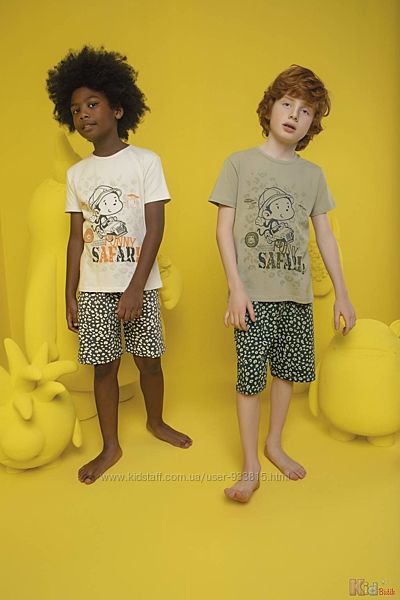 Піжама шорти і футболка Funny Safari для хлопчика 8-9 років Donella