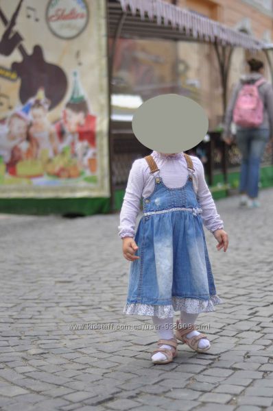 Платье сарафан комбинезон на девочку Италия  джинсовое