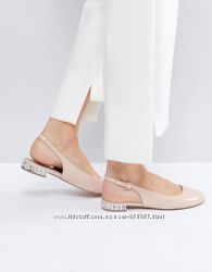 Бежевые балетки asos  телесные балетки asos с пряжками, р. 35-36 22-22, 5
