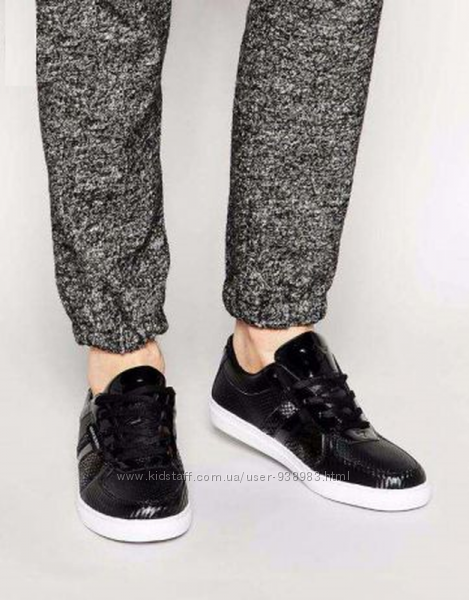 Черные кожаные мужские кроссовки  кеды recreative recreation, размер 43