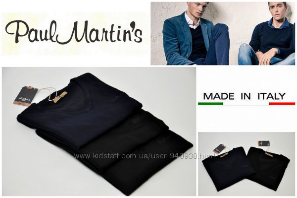 Полувер свитер Paul Martin&acutes Jeans, Италия. Черный, синий. Качество. 