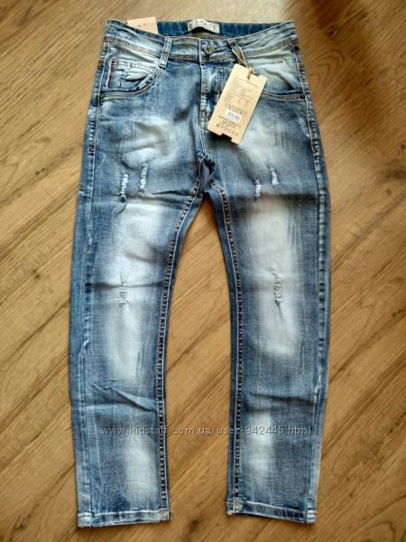 Летние джинсы для мальчиков, ТМ Grace, 158, 164 рр.