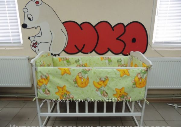 295грн Комплект 4 в 1  постельного белья в детскую кроватку (без балдахина)