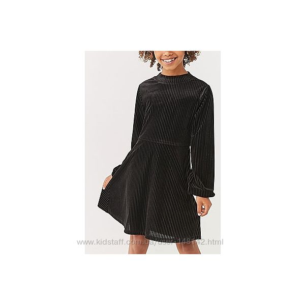 Стильное черное велюровое платье Форевер 21 Forever21 Оригинал Размер 13-14