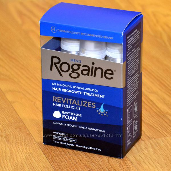 Rogaine Foam Пена Регейн 5 проц. миноксидил minoxidil упак. 3 флакона США