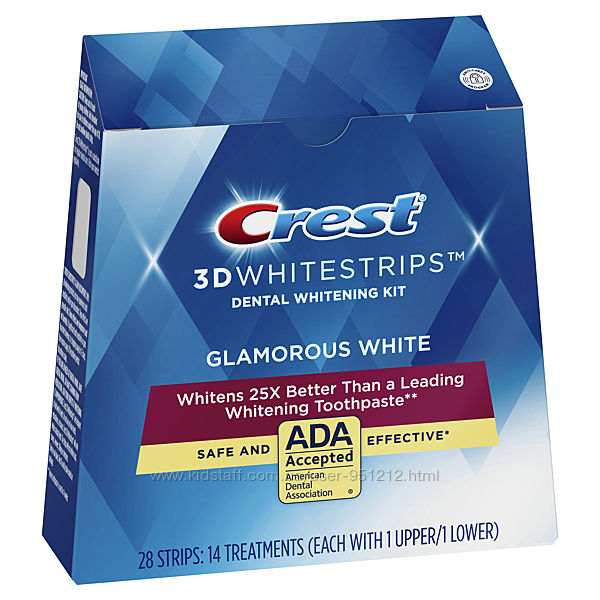 Отбеливающие полоски Crest 3D White Whitestrips Glamorous White США 