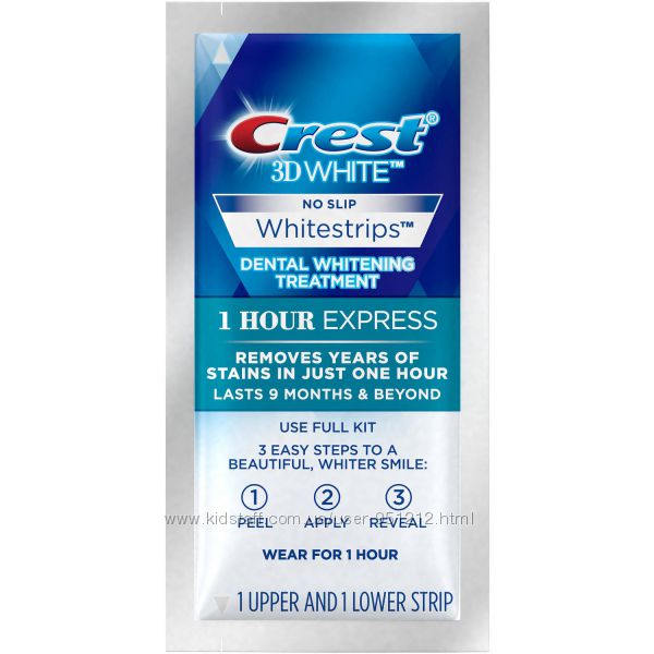 отбеливающие полоски для зубов Crest 3D White 1-Hour Express, оригинальные