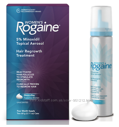 Пена Регейн Rogaine Foam 5 миноксидил для женщин, 60мл на 2мес Оригинал США