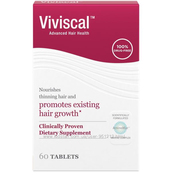 Витамины для роста волос у женщин Viviscal Hair Growth Program 60шт. США