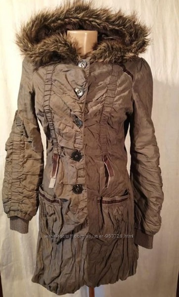 Пальто Next девочке р. 44 рост 152-158 см, цвет хаки, с капюшоном