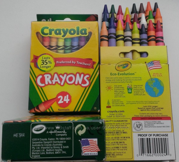 Новые Crayola Крайола - 24шт восковые карандаши оригинал США