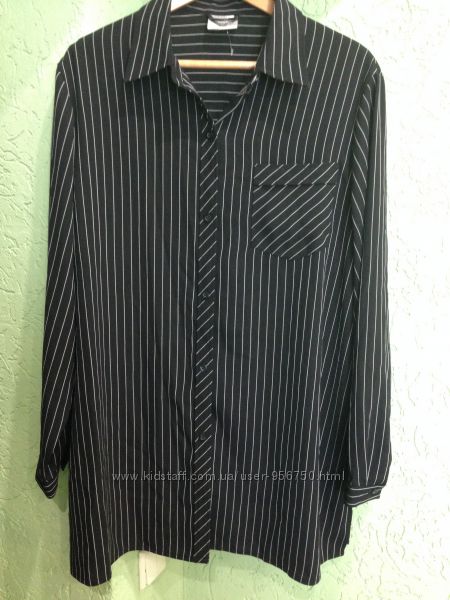 Рубашка черная в белую полоску фирмы lavender hill. евро 4854-58
