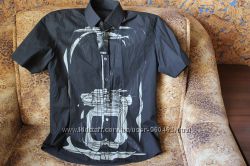 Рубашка черная VERRI made in italy, короткий рукав.