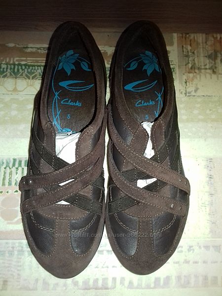 Туфли-мокасины кожаные Clarks 23. 8 см 