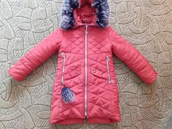 Зимнее пальто на девочку 7-9 лет