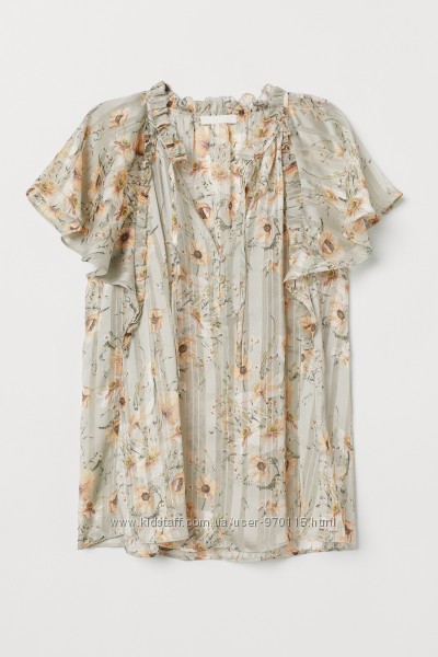  Блузка в цветы с рукавами-крылышками H&M Англия, 42 размер 