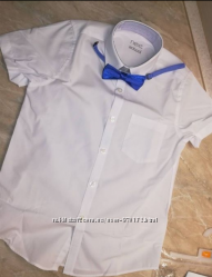 Белая рубашка с коротким рукавом Next Slim Fit 5- 11лет