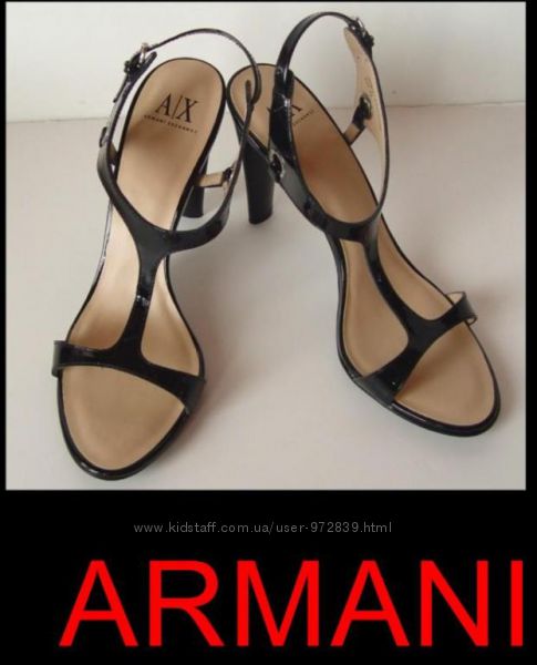 ARMANI Черные классические босоножки р 39-40 оригинал
