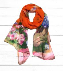 Яркий шифоновый шарф весна-осень