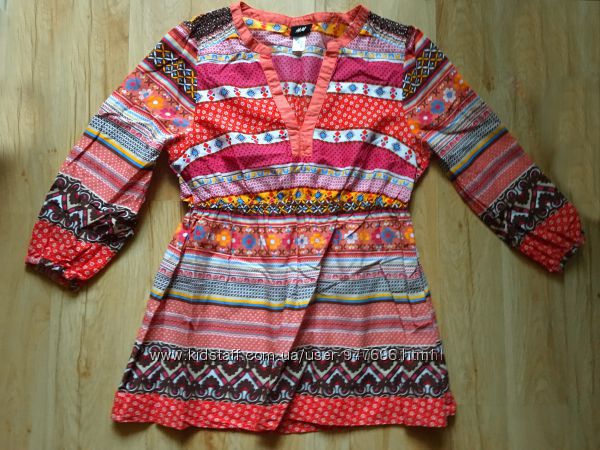 Хлопковая блуза в этно стиле для подростка от H&M Швеция 