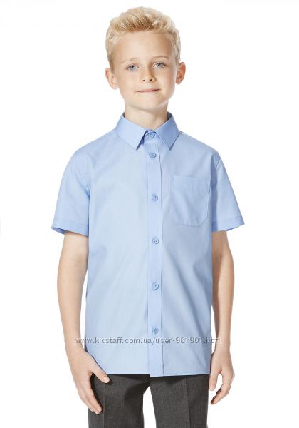 Шкільні сорочки блакитні з коротким рукавом на хлопчиків
