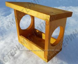 Годівничка для птахів Кормушка для белочек и птиц деревянная для сада