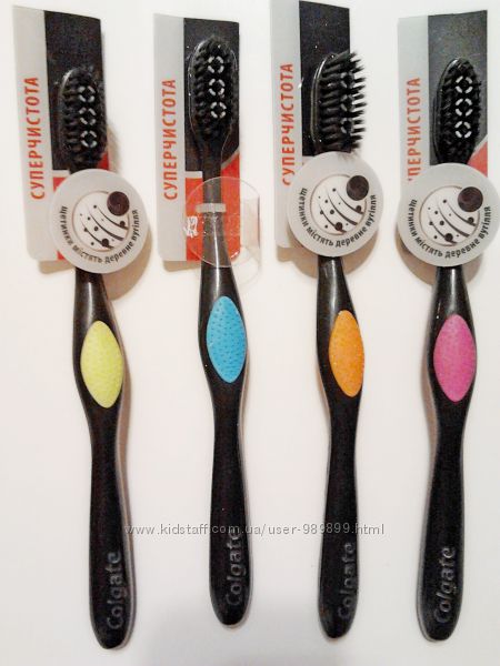 Colgate 360 Всес-няя чистка Сред-й мяг-ти, тонкие щетинки с древесным углём